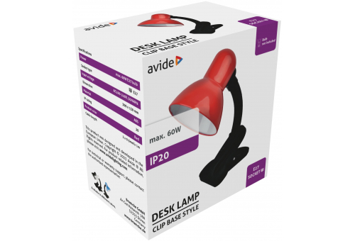 Basic Desk Lamp Clip Red Max 60W