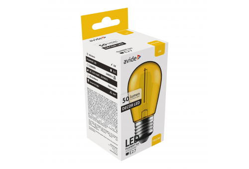 Decor LED Filament bulb  1W E27 Yellow