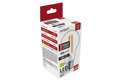 LED Filament Globe 4.9W E27 A60 WW 2700K Super High Lumen