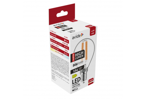 LED Filament Mini Globe 4.9W E14 WW 2700K Super High Lumen