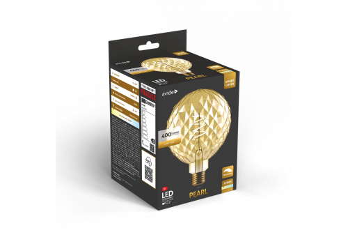 Bec LED Jumbo Filament Pearl Amber 4.9W E27 2200K dimabil