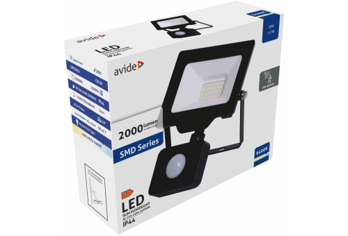 LED Flutlichter Slim SMD 20W CW 6400K mit Bewegungssensor PIR Bewegungssensor
