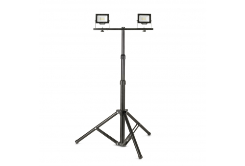 Avide LED Flood Light Slim PIR sensor, SMD 2x30W CW 6400K 2 head with Tripod
