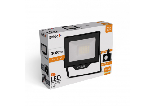 Avide LED Flood Light SMD 20W NW 4000K Quick conn.+Opt.PIR