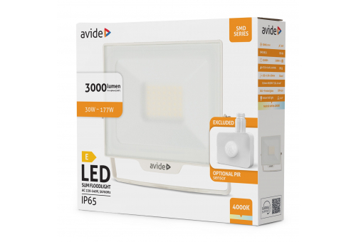 LED Flutlicht mit optionalem PIR-Sensor SMD 30W NW 4000K Weiß