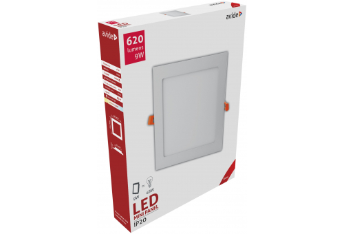 LED Einbaubare Rechteckige Deckenleuchte Alu 9W WW 3000K
