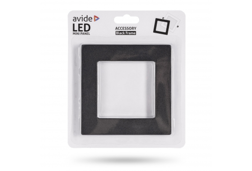 Avide Panelkeret Fekete négyzetes, 6W beépíthető ALU panelhez