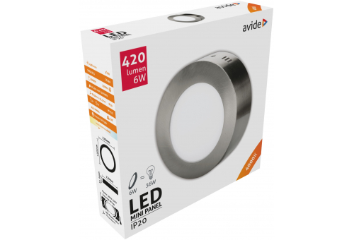 LED Deckenleuchte wandmontierbar Alu Satin Nickel 6W NW 4000K