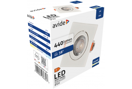 LED Vstavané bodové svetlo 38° Štvoruholníkový 5W CW