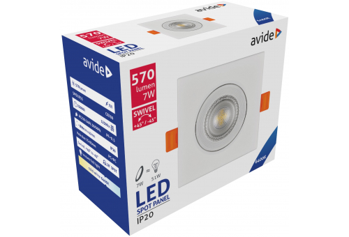 LED Vstavané bodové svetlo 38° Štvoruholníkový 7W CW