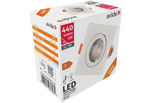 LED Vstavané bodové svetlo 38° Štvoruholníkový 5W NW