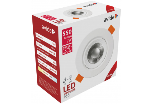 LED Vstavané bodové svetlo 38° Okrúhly 7W WW