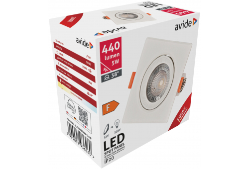 LED Vstavané bodové svetlo 38° Štvoruholníkový 5W WW