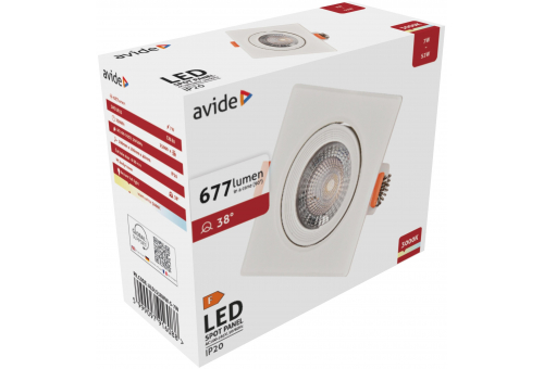 LED Vstavané bodové svetlo 38° Štvoruholníkový 7W WW
