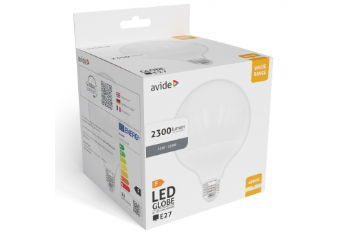 Avide Value LED G120 SMD Globe Opal E27 23W NW 4000K