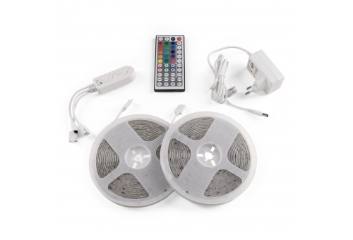 LED Streifen Blister 12V 22W RGB 2x5m TUYA - Zene vez. + IR Fernbedienung
