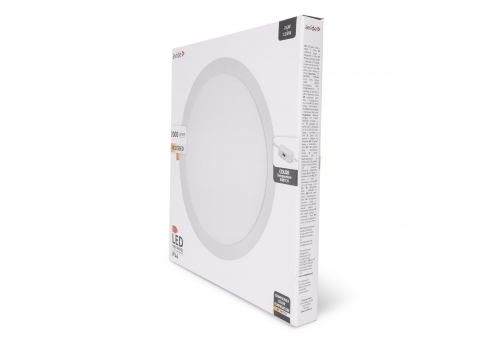 LED Deckeneinbaupanel Rund 24W, CCT switch, ALU, IP44 Front