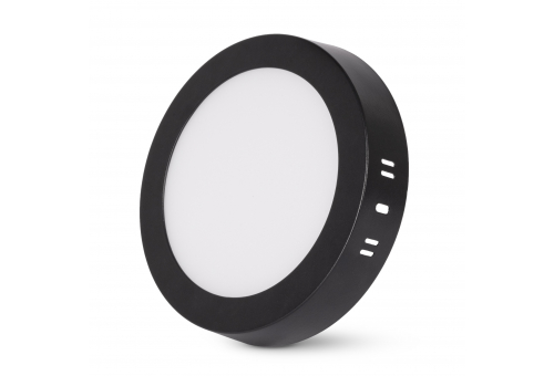 Avide LED Ceiling Lamp Surface Mounted Panel Round ALU 12W CCT IP44/IP20 Black