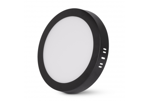 Avide LED Ceiling Lamp Surface Mounted Panel Round ALU 18W CCT IP44/IP20 Black