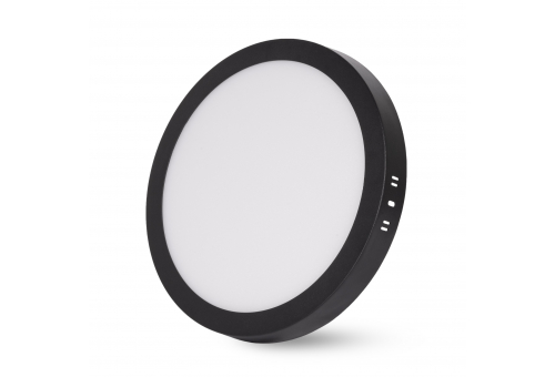 Avide LED Ceiling Lamp Surface Mounted Panel Round ALU 24W CCT IP44/IP20 Black