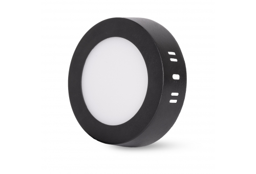 Avide LED Ceiling Lamp Surface Mounted Panel Round ALU 6W CCT IP44/IP20 Black