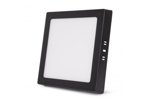 Stropné svietidlo LED, prisadené, štvorcové, hliník, 18W, CCT, IP44/IP20, čierne