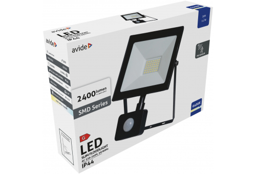 Value LED Flutlichter Slim SMD 30W CW 6400K PIR Bewegungssensor