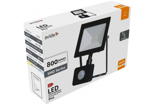 Value LED Flutlichter Slim SMD 10W NW 4000K PIR Bewegungssensor