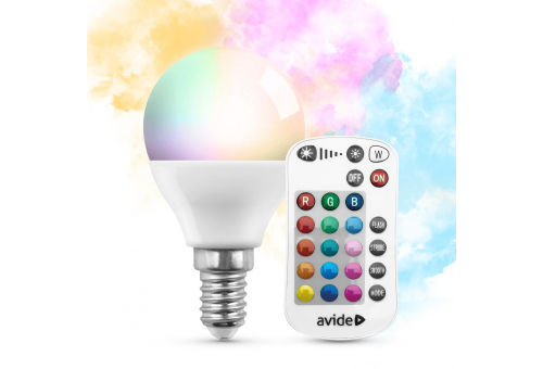 Smart LED Mini Birnenform 4.9W RGB+W 2700K mit IR Fernbedienung