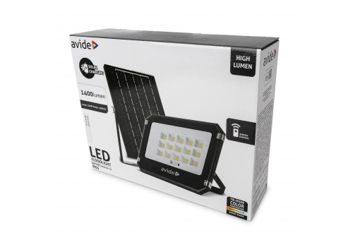 LED Solar Flutlicht CCT 100W, Trennbares Solarpanel 10W/5V, 10000mAH 3,2V LiFePO4 Akku, IP65, mit Fernbedienung