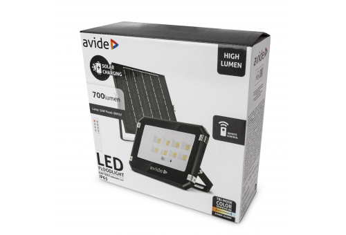 LED Solar Flutlicht CCT 50W, Trennbares Solarpanel 6W/5V, 4000mAH 3,2V LiFePO4 Akku, IP65, mit Fernbedienung