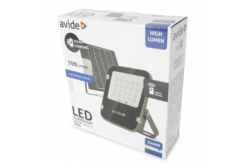 LED Solar Flutlicht CW 6400K, 50W, Trennbares Solarpanel 6W/5V, Austauschbarer 5000mAH 3,2V LiFePO4 Akku, IP65, mit Fernbedienung