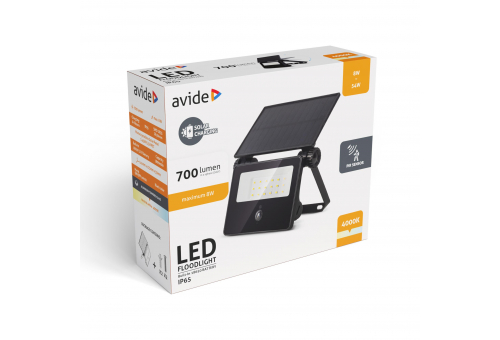 Solar-Flutlicht 4000 K, auswechselbarer 1800 mAh Li-Ionen-Akku, kompaktes Solarpanel, 700 lm, PIR-Sensor