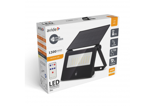 Solar-Flutlicht 4000 K, 2 austauschbare 1800 mAh Li-Ionen-Akkus, kompaktes Solarpanel, 1300 lm, PIR-Sensor, mit Fernbedienung