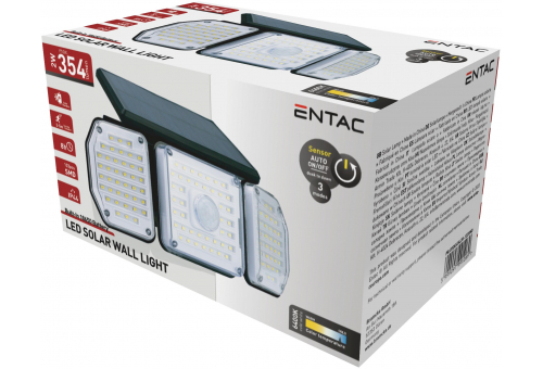 Solar Plastic Wall Lamp 2W SMD 3 head with PIR