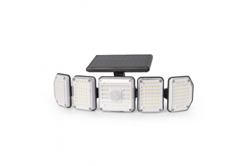 Solar Plastic Wall Lamp 2.5W SMD CCT 5 head with PIR + IR