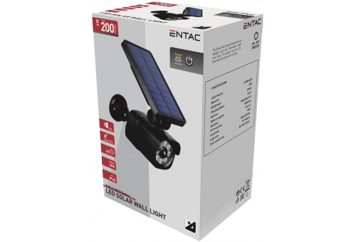 Solar Plastic Wall Lamp 4W SMD Fake Cam with PIR