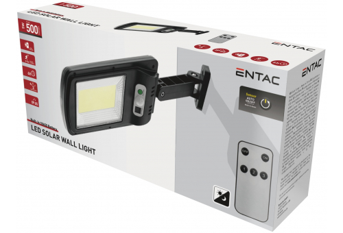 Napelemes plast Nástenná lampa 5W s pohybovým snímačom a S IR diaľkovým ovládaním